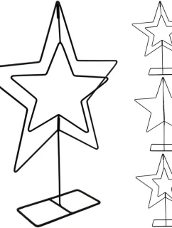 DEKORATIVNÍ HVĚZDICOVÝ STOJAN KOVOVÝ 50CM ČERNÁ SLÍDA