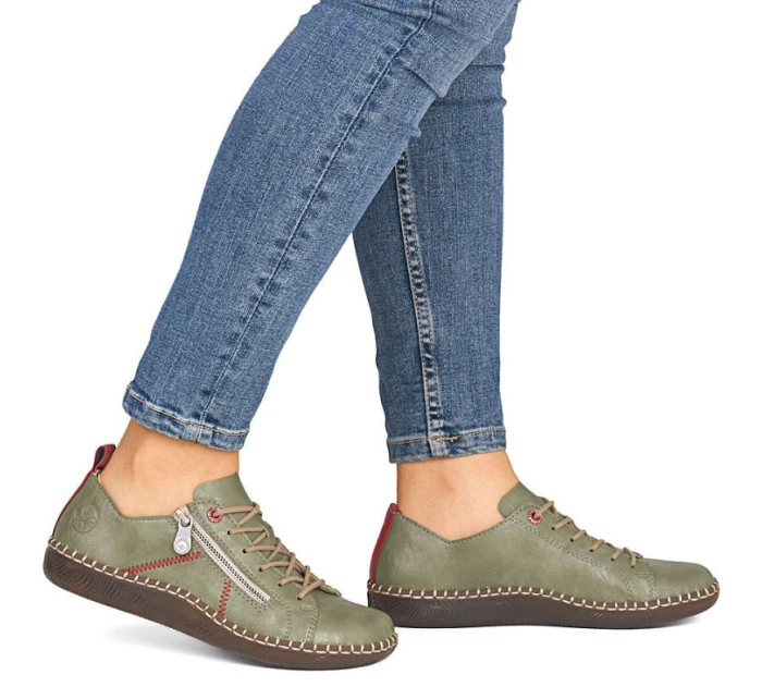 Dámské pohodlné zelené polobotky Rieker N2401-54