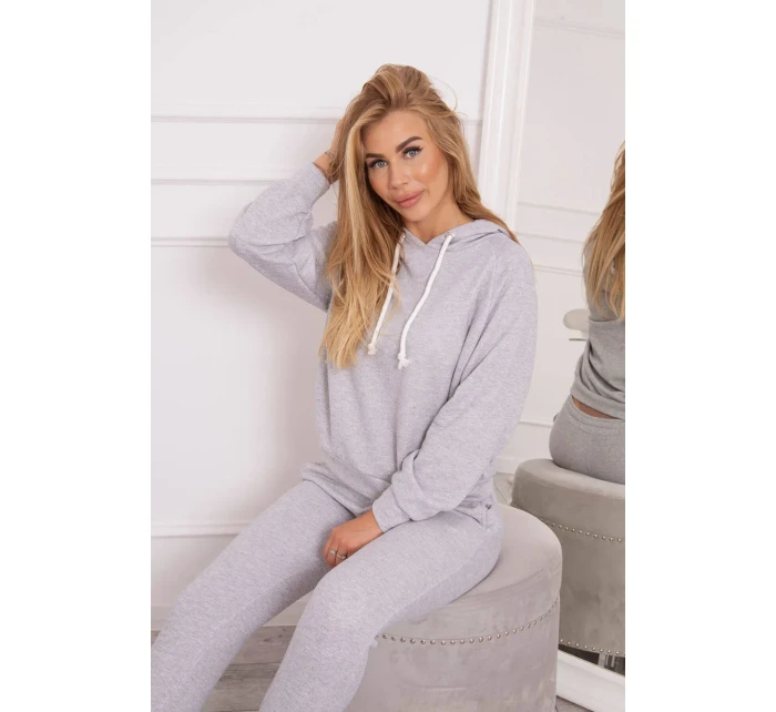 Šedá mikina s kapucí