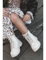 Dětské Kožené Kozačky Se Zipem Béžove model 21597399 - Boto