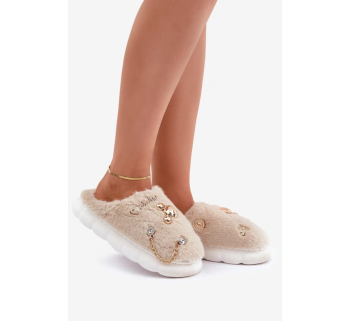 Kožené Pantofle S Béžové model 21680845 - Boto Kožené Pantofle S Béžové model 21680845 - Boto