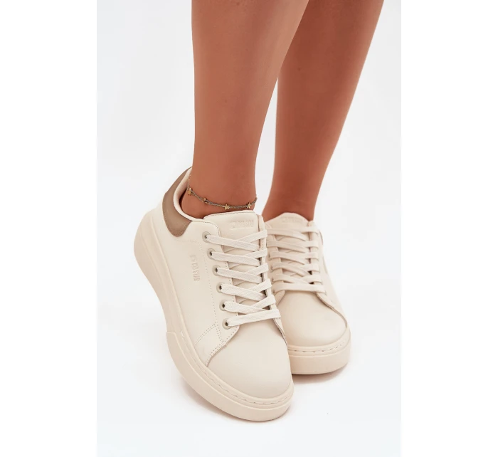 Dámské sneakersy na platformě Big Star SS274246 světle béžové Dámské sneakersy na platformě Big Star SS274246 světle béžové