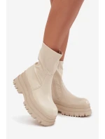 Boty Na Masivní Platformě Eko Kůže Béžové model 21706981 - Boto Boty Na Masivní Platformě Eko Kůže Béžové model 21706981 - Boto