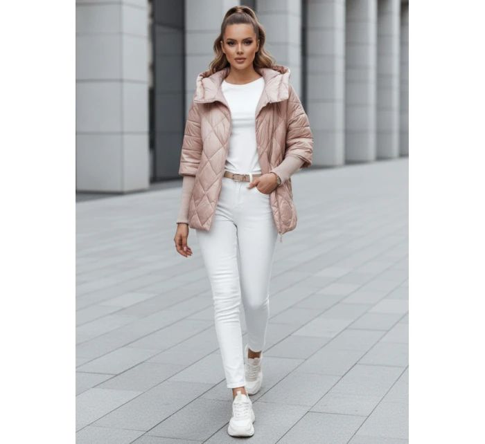 Dámská přechodná prošívaná bunda oversize PUFFILOF růžová FashionStreet TY4854