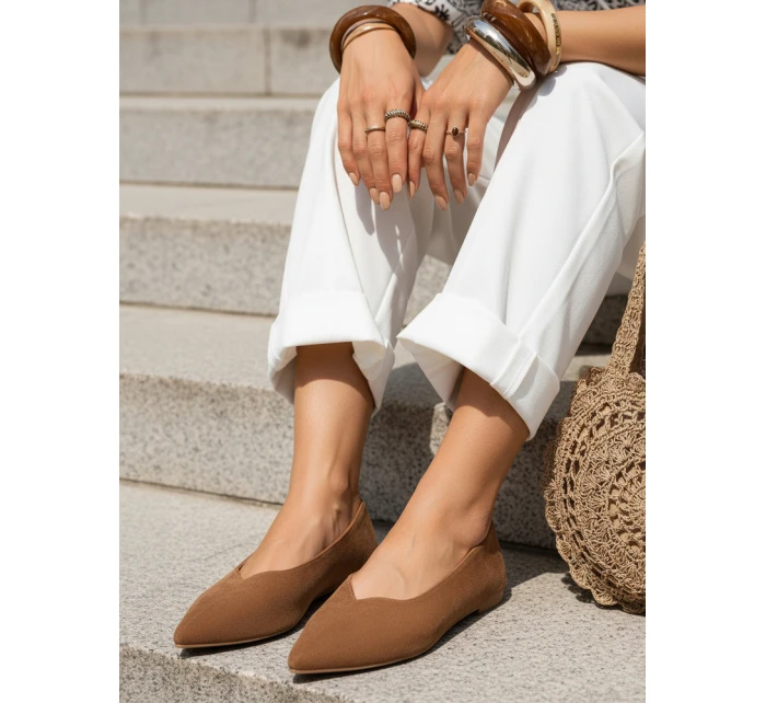 Baleriny damskie w brązowe model 22014015 - FashionStreet