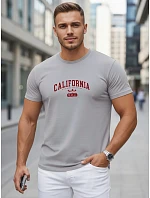 Pánské bavlněné tričko s potiskem „California“, šedé, FashionStreet NX5140R Pánské bavlněné tričko s potiskem „California“, šedé, FashionStreet NX5140R