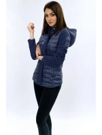 Tmavě modrá prošívaná bunda s neoprénem (B1062-30)