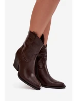 Dámské Kovábojky Eko Kůže Na Podpatku Čokoládové Sorelia Dámské Kovábojky Eko Kůže Na Podpatku Čokoládové Sorelia