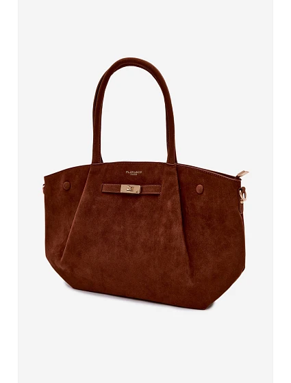 Shopper kabelka z imitace semiše Camel model 22111604 - Flora&Co