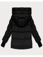 Černá prošívaná dámská bunda s kapucí Libland (LD-7747)
