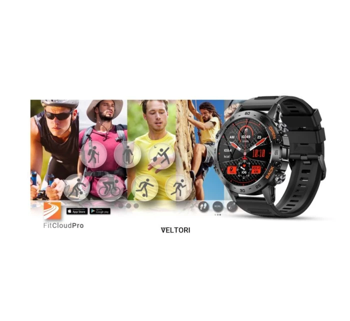 Černý silikonový řemínek model 21805551 - VELTORI