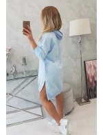 Šaty s kapucí a delšími zády modré Šaty s kapucí a delšími zády modré