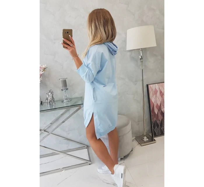 Šaty s kapucí a delšími zády modré Šaty s kapucí a delšími zády modré