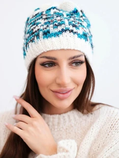 Dámská zimní vlněná čepice s ozdobnými krystalky K399 černá