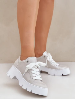 Tenisky Sportovní Boty Na Platformě model 21683579 Stříbrné - CheBello