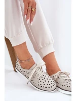 Dámské Kožené Polobotky S.Barski LR51-610 Béžové