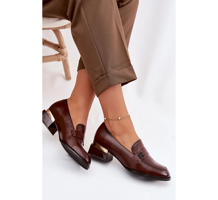 Dámské polobotky na klínu Vinceza 58625 Hnědé