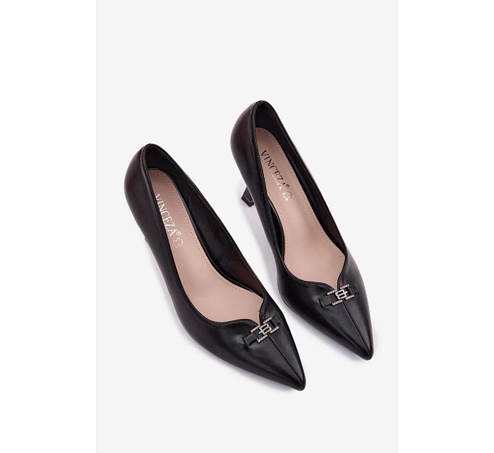 Podpatky s ozdobným detailem Vinceza 62291 Černé