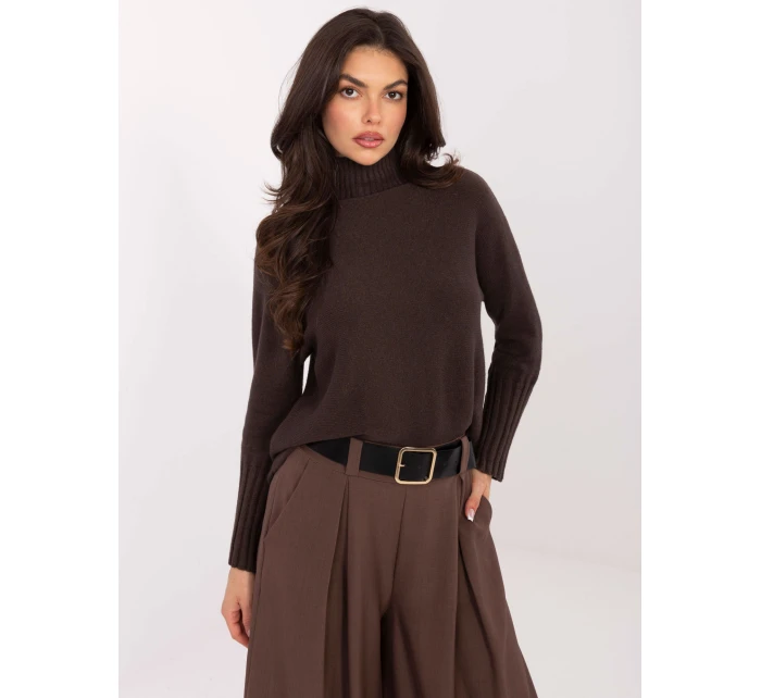 Sweter IT SW model 21469876 ciemny brązowy - FPrice Sweter IT SW model 21469876 ciemny brązowy - FPrice