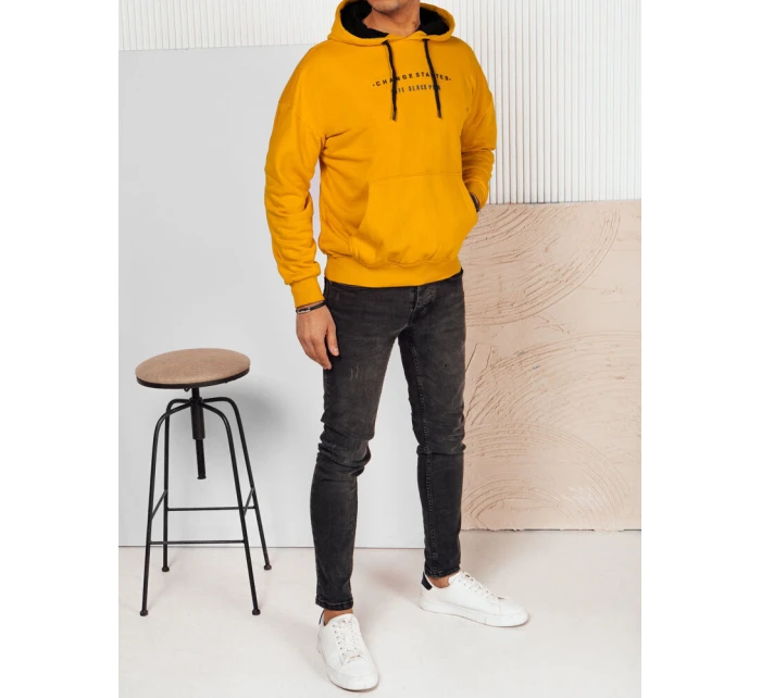 Pánská mikina s potiskem žlutá Dstreet BX5716