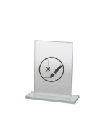 Gravírovaná skleněná trofej + malířská výplň Gravírovaná skleněná trofej + malířská výplň