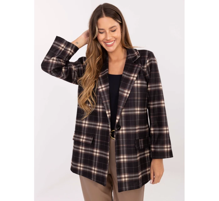 Marynarka IT MA model 21441077 czarno beżowy - FPrice Marynarka IT MA model 21441077 czarno beżowy - FPrice