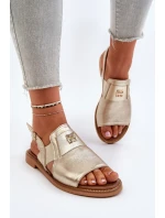 Dámské kožené sandály Zazoo zlaté Dámské kožené sandály Zazoo zlaté