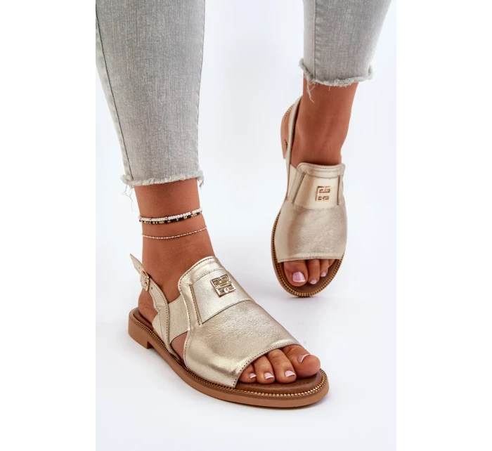 Dámské kožené sandály Zazoo zlaté Dámské kožené sandály Zazoo zlaté