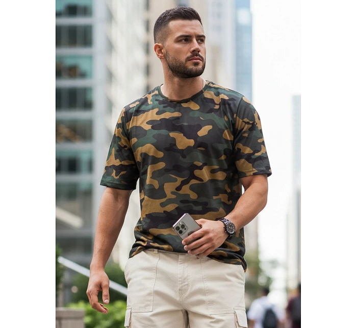 Pánské khaki maskáčové tričko Dstreet model 21978139 - FashionStreet