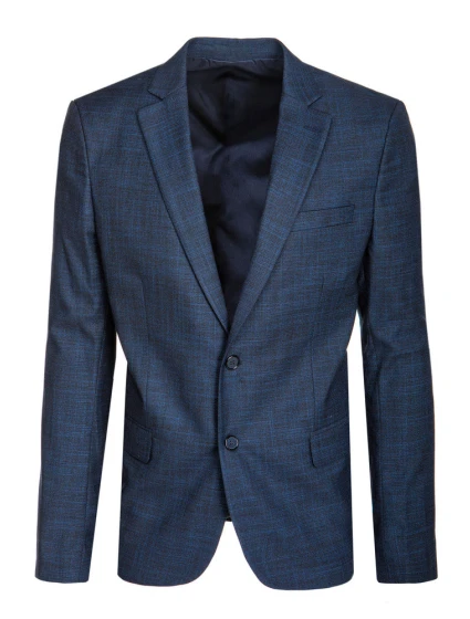 Pánské jednořadové indigové sako FashionStreet MX0622