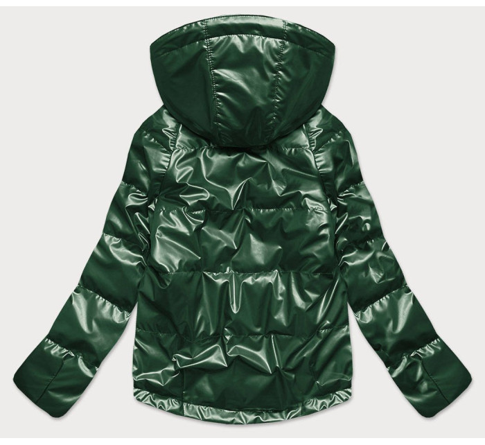 Zelená dámská lesklá bunda oversize model 16149472 - 6&8 Fashion