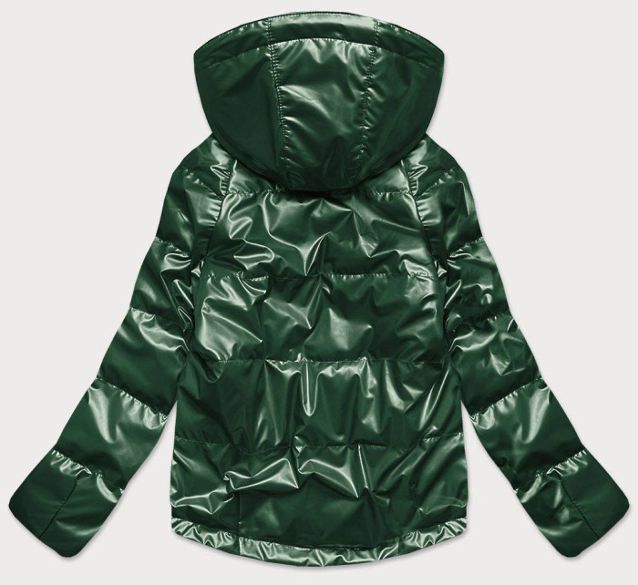 Zelená dámská lesklá bunda oversize (2021-06)