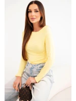Dámská viskózová blůza s širokým výstřihem a dlouhým rukávem žlutá Dámská viskózová blůza s širokým výstřihem a dlouhým rukávem žlutá