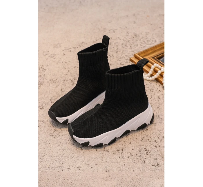 Dětské sportovní boty s ponožkou černobílé Zaelin Dětské sportovní boty s ponožkou černobílé Zaelin