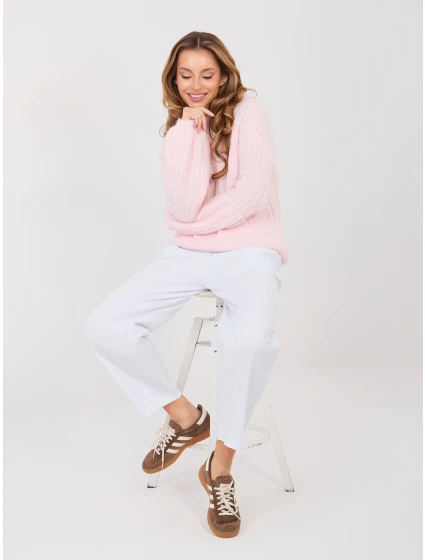 Sweter MI SW model 21954183 jasny różowy - FPrice Sweter MI SW model 21954183 jasny różowy - FPrice