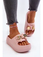 Dámské pěnové pantofle s mašlí, Pink Salessa