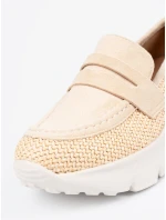 Klasické Jasnobeżowy  polobotky dámské platforma