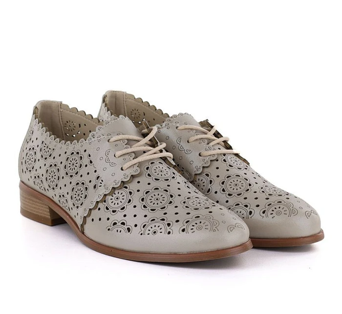 Dámská prolamovaná obuv oxford zlatá Potocki 12778 Dámská prolamovaná obuv oxford zlatá Potocki 12778