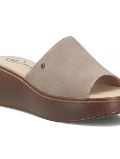 Dámské šedé kožené žabky model 22135945 - FILIPPO