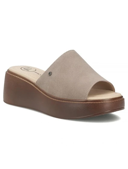 Dámské šedé kožené žabky Filippo DK7798