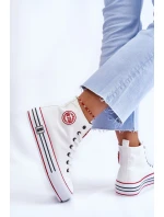 Dámské vysoké textilní tenisky na platformě Big Star model 21608464 Bílá - Big Star Shoes Dámské vysoké textilní tenisky na platformě Big Star model 21608464 Bílá - Big Star Shoes