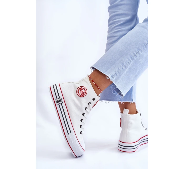 Dámské vysoké textilní tenisky na platformě Big Star model 21608464 Bílá - Big Star Shoes Dámské vysoké textilní tenisky na platformě Big Star model 21608464 Bílá - Big Star Shoes