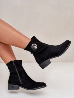 Dámské kotníčkové boty na ploché podrážce se zipem béžové Loratie