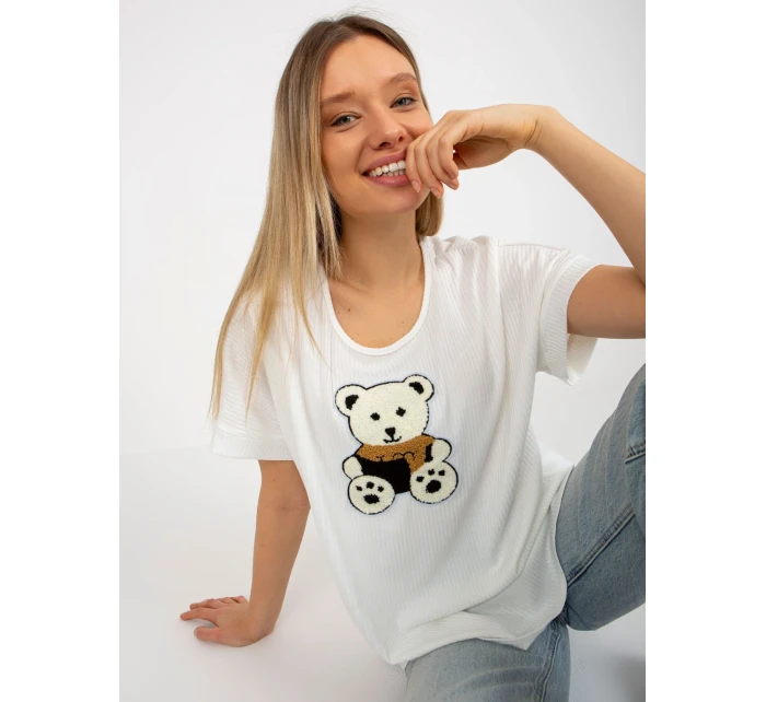 Dámská halenka LK BZ model 18309982 ecru - FPrice Dámská halenka LK BZ model 18309982 ecru - FPrice