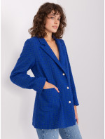 Kobaltově modré dámské sako s kapsami