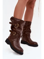 Dámské kozačky CLS-555 Tmavě hnědá - Joalice Paris