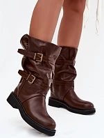 Dámské kozačky CLS-555 Tmavě hnědá - Joalice Paris