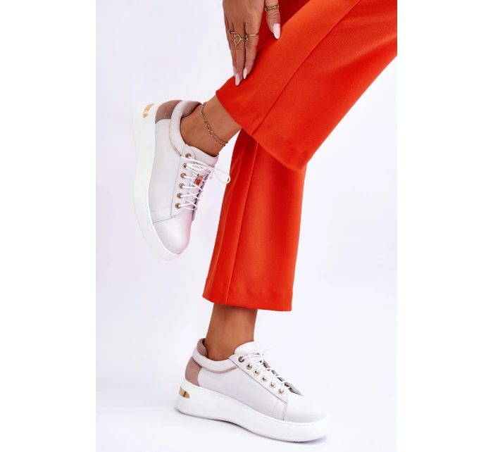 Dámská kožená sportovní obuv na platformě model 21613279 - Boto Dámská kožená sportovní obuv na platformě model 21613279 - Boto