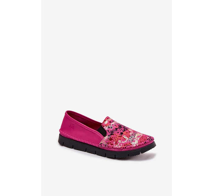 Dámské nazouvací kožené polobotky Maciejka 03512-73 Fuksie