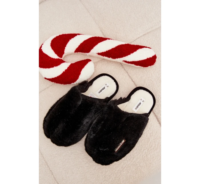 Dámské huňaté pantofle – černé Belinna Dámské huňaté pantofle – černé Belinna